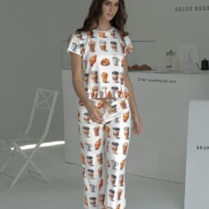 PIJAMA CROISSANT AND COFFE PANTALON TALLA L