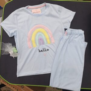 PIJAMA AZUL PANTALON ARCOIRIS TALLA 6