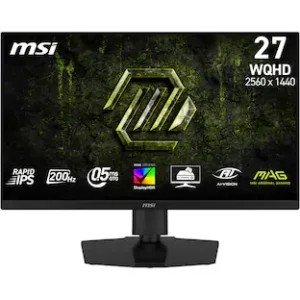 MONITOR MSI 27" GAMING MAG MP275QF 2K/ WQHD/ 2560x1440/ 180Hz/ IPS/ 2xHDMI-DP/ NEGRO