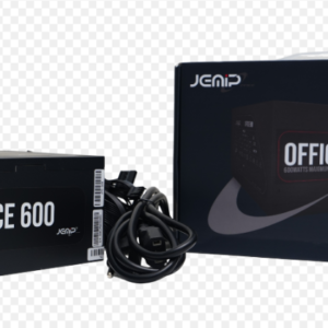 FUENTE DE PODER JEMIP OFFICE 600W/ 600 FAN/ 12CM/ 24PIN/ 2 x SATA/ CAJA RETAIL/ NEGRO(E)