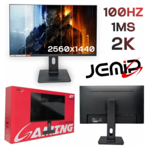 MONITOR JEMIP 27" GAMING FLAMING 2K BASE HAS GIRATORIA 90°/QHD/ 2560x1440/ 100Hz/ IPS/ 2xHDMI+DP/ NEGRO