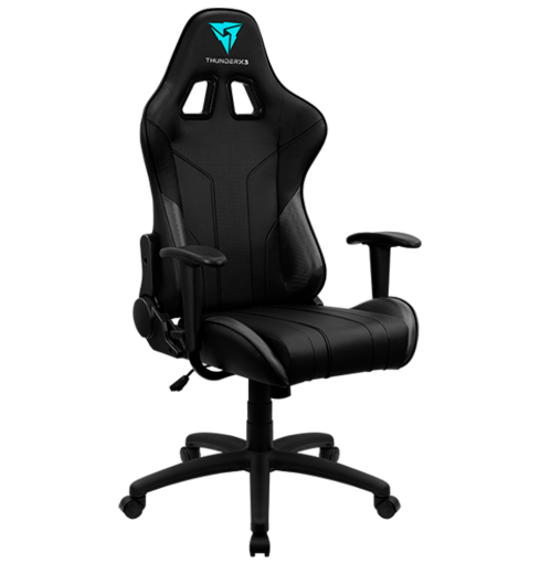 SILLA AEROCOOL GAMING THUNDERX3 EC3/ERGONOMICA/RECLINABLE/POSA BRAZOS/BASE DE ACERO/NEGRO (E)