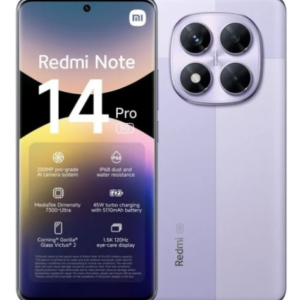 TELEFONO REDMI NOTE 14 PRO+ 8GB RAM 256GB LAVANDA 200 MP