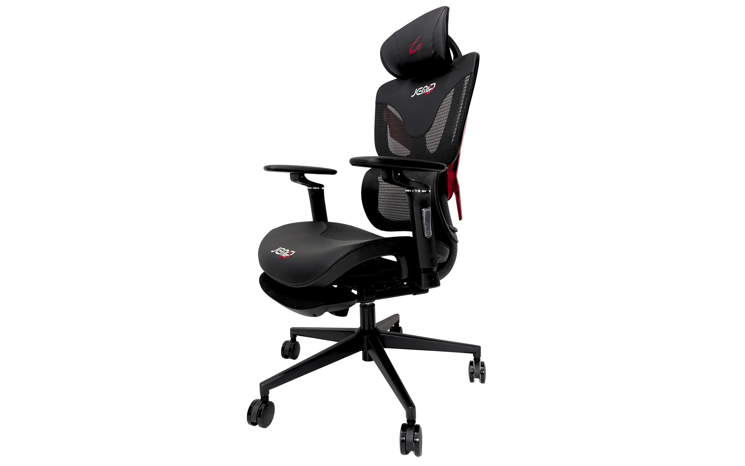 SILLA JEMIP GAMING RED BOLT/ AJUSTE DE INCLINACION Y ALTURA/ ERGONOMICA/REPOSA BRAZO/ BLANCO-ROJO - Imagen 2