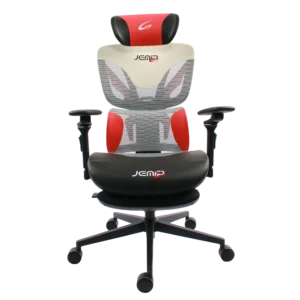 SILLA JEMIP GAMING RED BOLT/AJUSTE DE INCLINACION Y ALTURA / ERGONOMICA/REPOSA BRAZO/NEGRO-ROJO