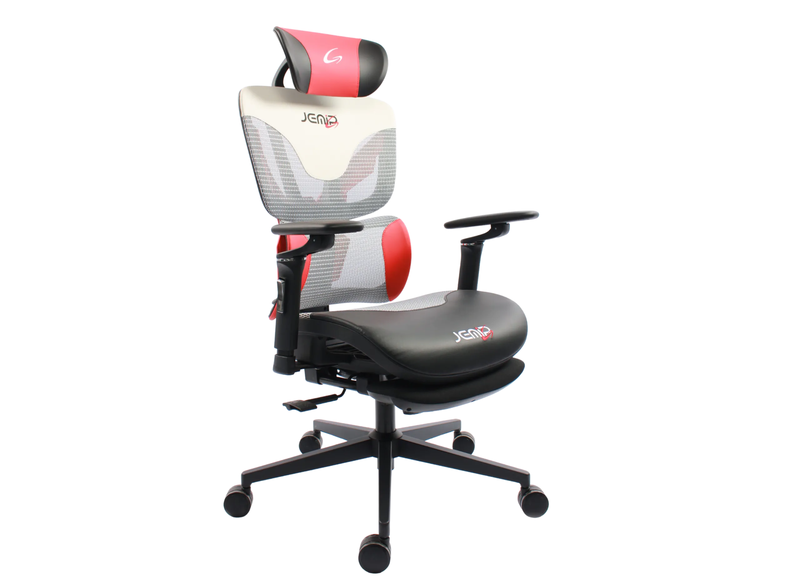 SILLA JEMIP GAMING RED BOLT/AJUSTE DE INCLINACION Y ALTURA / ERGONOMICA/REPOSA BRAZO/NEGRO-ROJO - Imagen 3