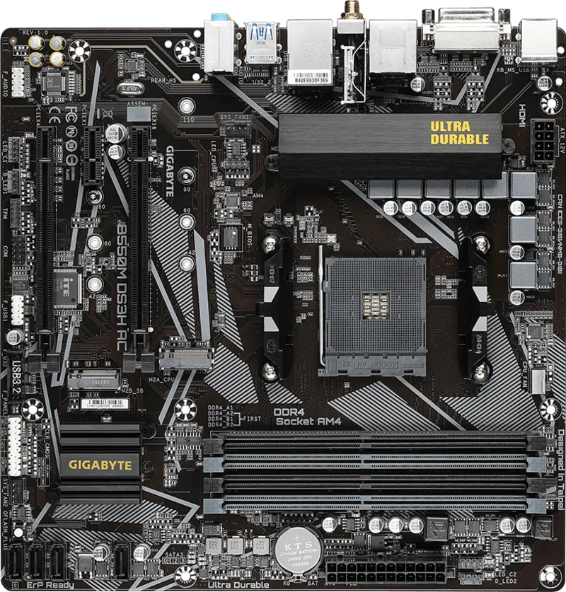 TM GIGABYTE B550M DS3H AC WIFI MATX SOCKET AMD4/ 4XDDR4-4733-ECC/4XSATA/1XM.2/2PCLE 3.0X1/6XUSB+6XUSB 3.0/HDMI - Imagen 4