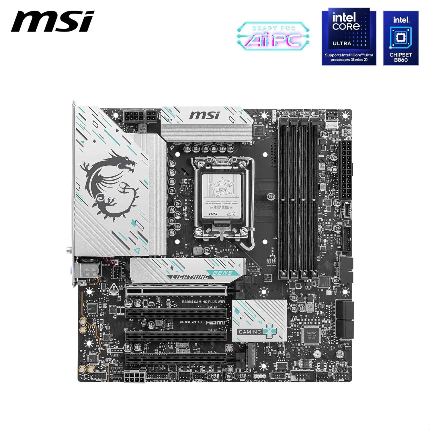 TM MSI PRO B860M GAMING PLUS WIFI SOCKET LGA 1851/ 4xddr5-8800/4xSATA/3xM.2/ 4XPCle/15xUSB/TIPO C/ HDMI-DP/NEGRO