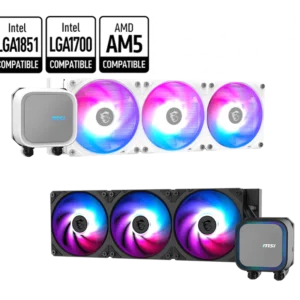 ENFRIADOR LIQUIDO MSI MAG CORELIQUID A13 360/ SOPORTA INTEL LGA 1700-1851/AMD-AM5/ARGB 3PIN/BLANCO