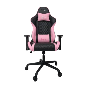 SILLA JEMIP GAMING  LUNA / ERGONOMICA / REPOSA BRAZO/ MECANICO MARIPOSA/ REPOSA CABEZA /NEGRO-ROSADO