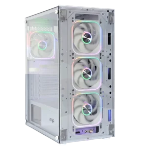 CASE JEMIP GAMING SUPER NOVA ATX/ 2XUSB+USB3.0/HD AUDIO/ 4XFAN ARGB+PWM/ HUB+CONTROL VIDRIO/BLANCO