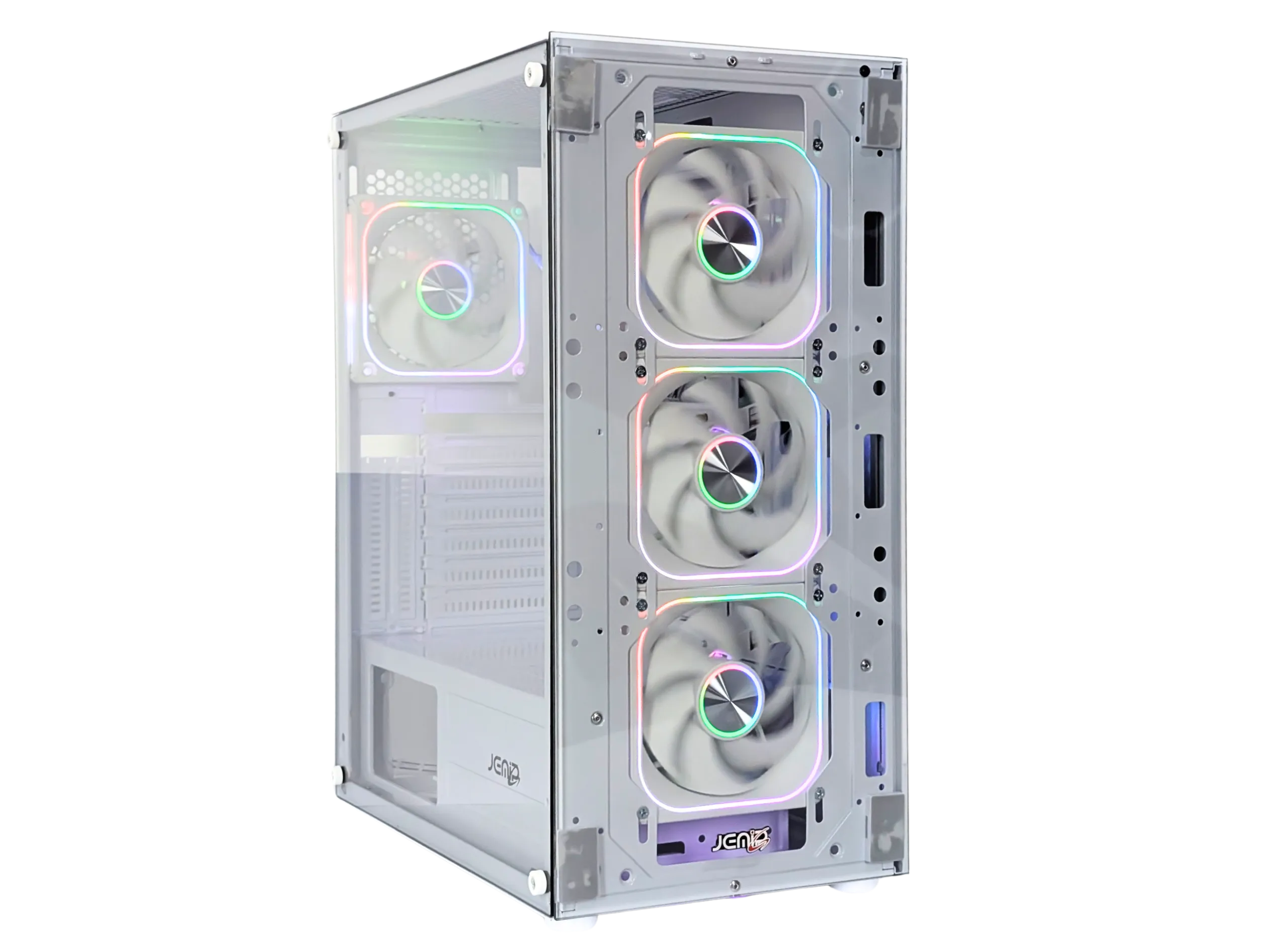 CASE JEMIP GAMING SUPER NOVA ATX/ 2XUSB+USB3.0/HD AUDIO/ 4XFAN ARGB+PWM/ HUB+CONTROL VIDRIO/BLANCO