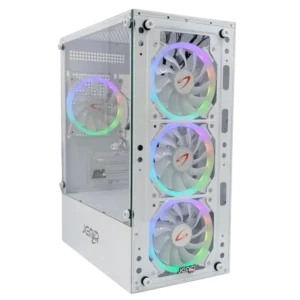 CASE JEMIP GAMING NOVA MICRO ATX/ 2xUSB+USB3.0/ HD AUDIO/ 4XFAN ARGB+PWM/HUB+CONTROL/VIDRIO TEMP/ BLANCO