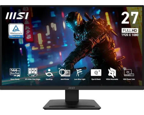 MONITOR MSI 27" GAMINGN PRO MP273L E14 SLIM/ FHD/1920X10820/ 144HZ /IPS / HDMI-VGA /NEGRO