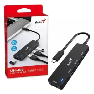 HUB GENIUS 4EN 1 UH-400/ TIPO C / 4XUSB 3.0/ NEGRO