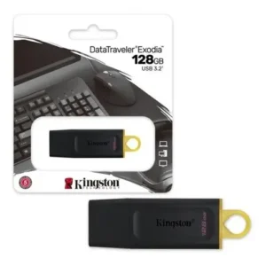 FLASH DRIVE KINGSTON 128 GB/ USB-3.2/ DATA TRAVELER EXODIA NEGRO-AMARILLO