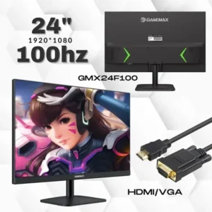 MONITOR GAMEMAX 24" GAMING GMX24F180SA/ FULL HD/ 1920X1080HZ/IPS/HDMI+DP/ NEGRO