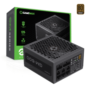 FUENTE DE PODER GAMEMAX 600W GAMING GM-600 ATX APFC/80+BROZE/12V/100-240V/SEMI MODULAR/ NEGRO